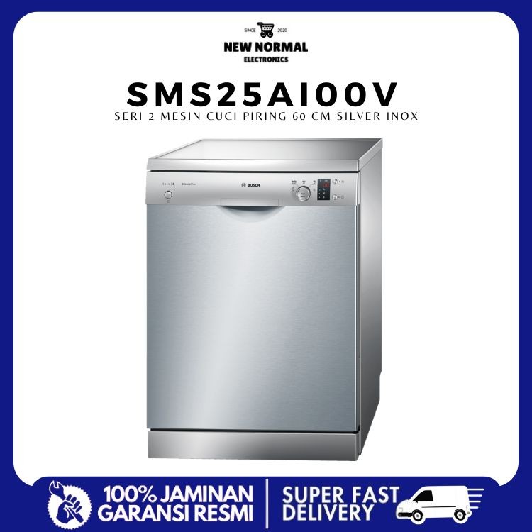Bosch SMS25AI00V Free-standing Dishwasher 60cm Seri 2 Silver Inox - Grade B Clearance Sale