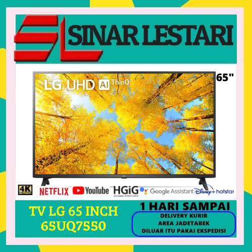 TV LG 65UQ7550 SMART TV 65 INCH UHD 4K HDR THINQ AI // LG 65UQ7550PSF