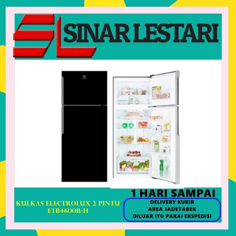 Kulkas Eelectrolux ETB4600B-H 431L kulkas 2 pintu inverter NutriFresh