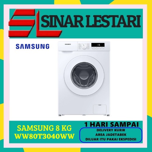 MESIN CUCI SAMSUNG WW80T3040WW FRONT LOADING 8 KG INVERTER DRUM CLEAN+