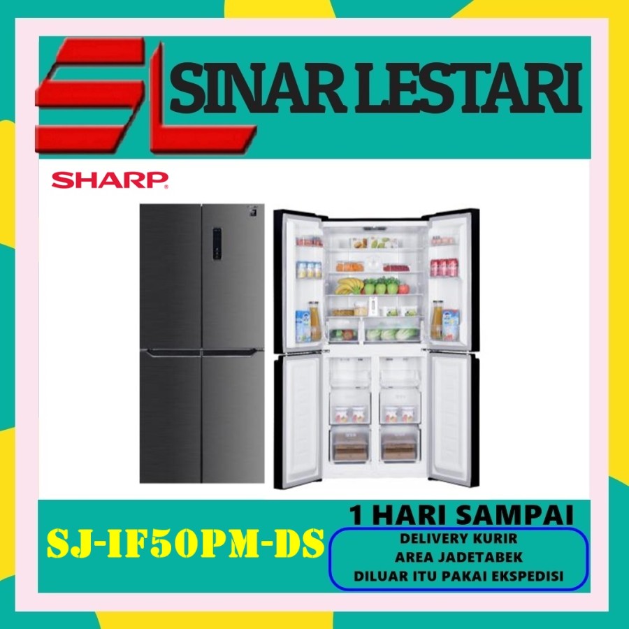 SHARP SJ-IF50PM-DS KULKAS SIDE BY SIDE INVERTER 472L PLASMACLUSTER ION