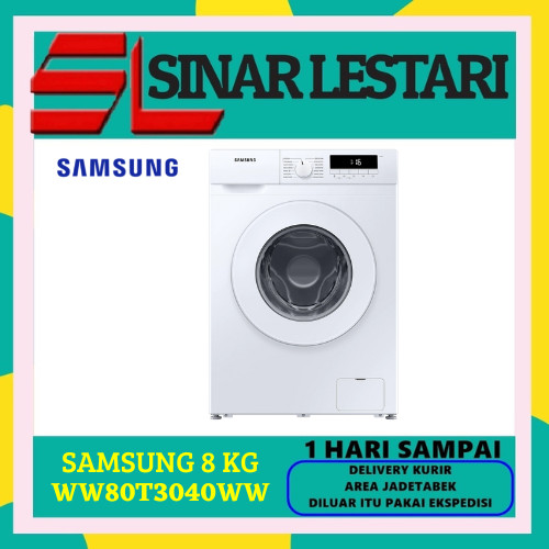 SAMSUNG WW80T3040WW MESIN CUCI FRONT LOADING 8 KG INVERTER DRUM CLEAN+