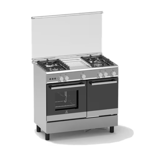 ELECTROLUX EKM9682X KOMPOR GAS DAN OVEN GAS 62 L FREESTANDING 90 CM