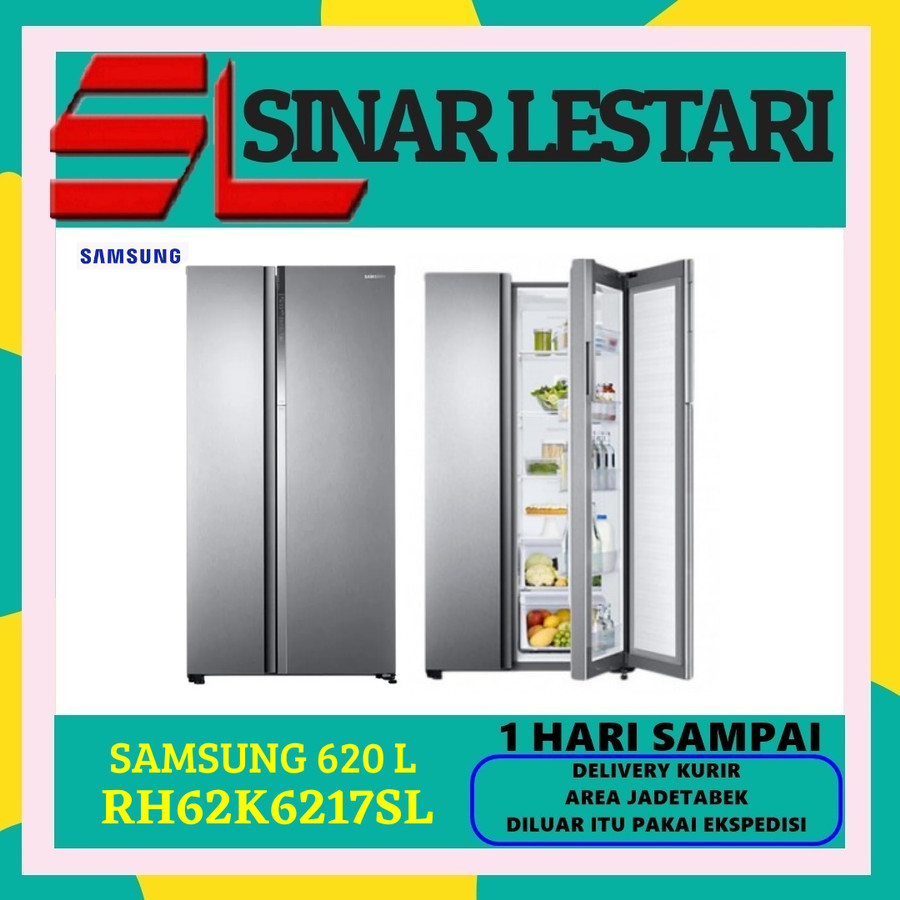 Samsung RH62K6217SL Kulkas Side By Side Twin Cooling 620L door in door