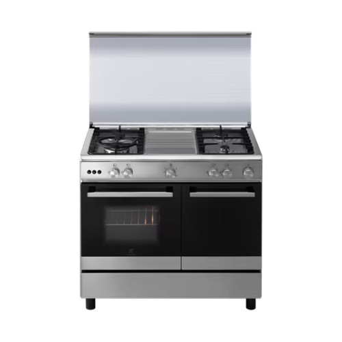ELECTROLUX EKM9682X KOMPOR GAS DAN OVEN GAS 62 L FREESTANDING 90 CM