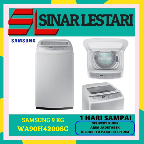 MESIN CUCI SAMSUNG WA90H4200SG TOP LOADING 9 KG INVERTER WOBBLE+ /WA90