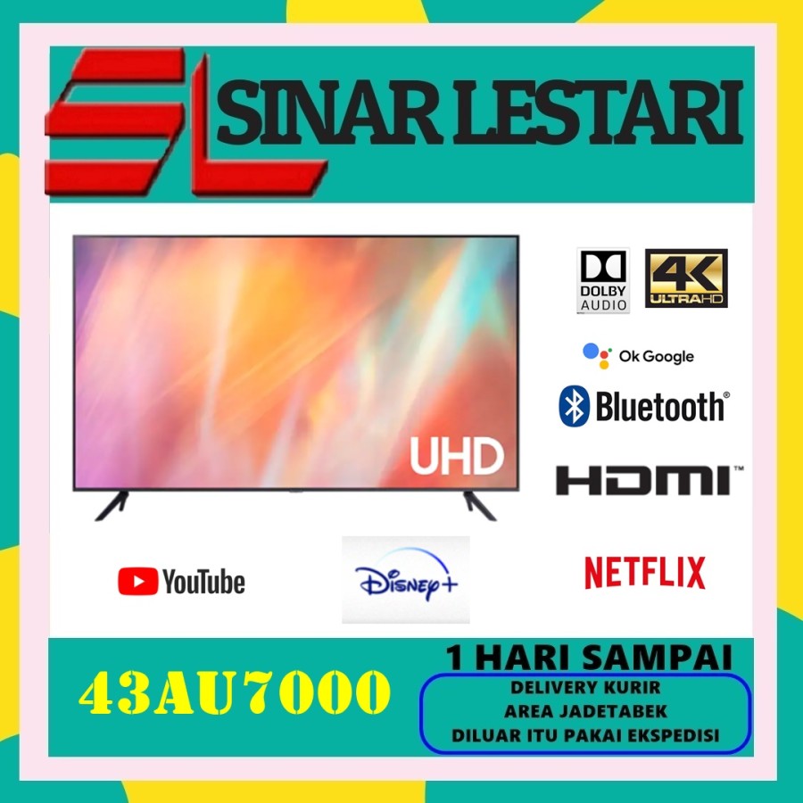 SAMSUNG 43AU7000 4K UHD SMART TV 43 Inch UA43AU7000KXXD