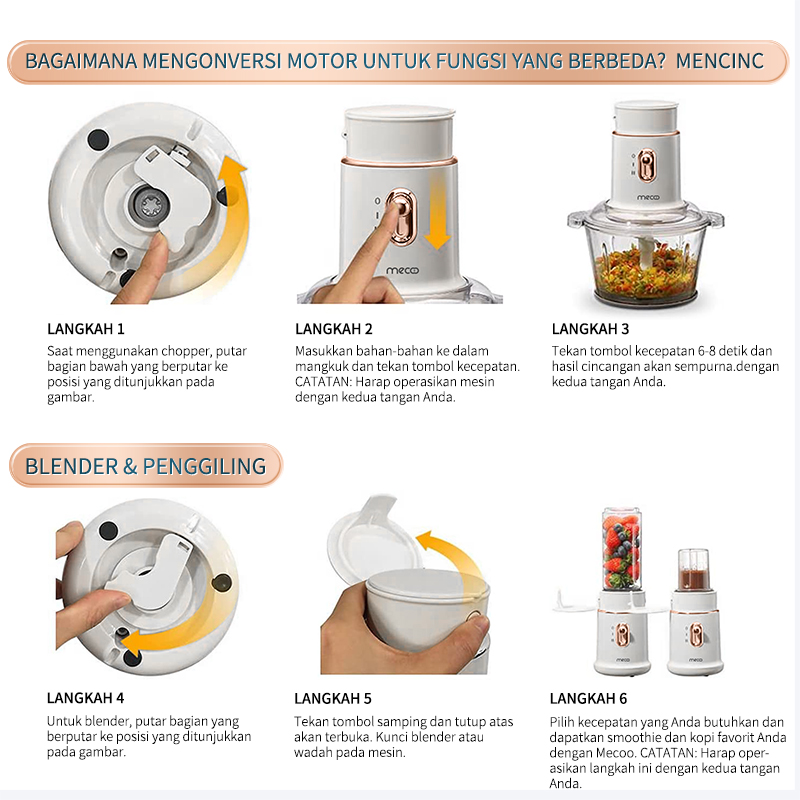 5 in 1 Chopper (Mecoo) / Food Processor / Blender / Penggiling Daging