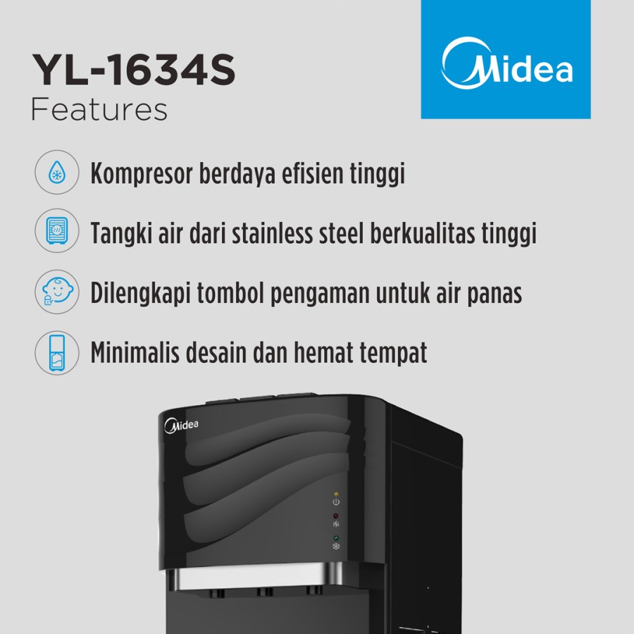 Water Dispenser YL1634S (Midea) / Dispenser Air Galon Bawah