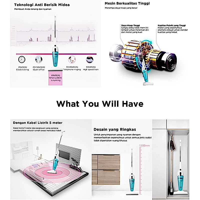 Vacuum Cleaner VC-SC861 Pink (Midea)