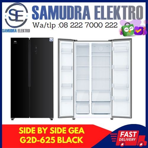 GEA G2D-623 INOX/BLACK KULKAS SIDE BY SIDE INVERTER 623L G2D623