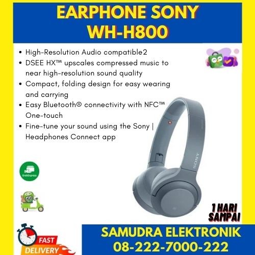 Jual EARPHONE/HEADPHONE SONY WH-H800 WHH800 HEAR ON WIRELESS NFC