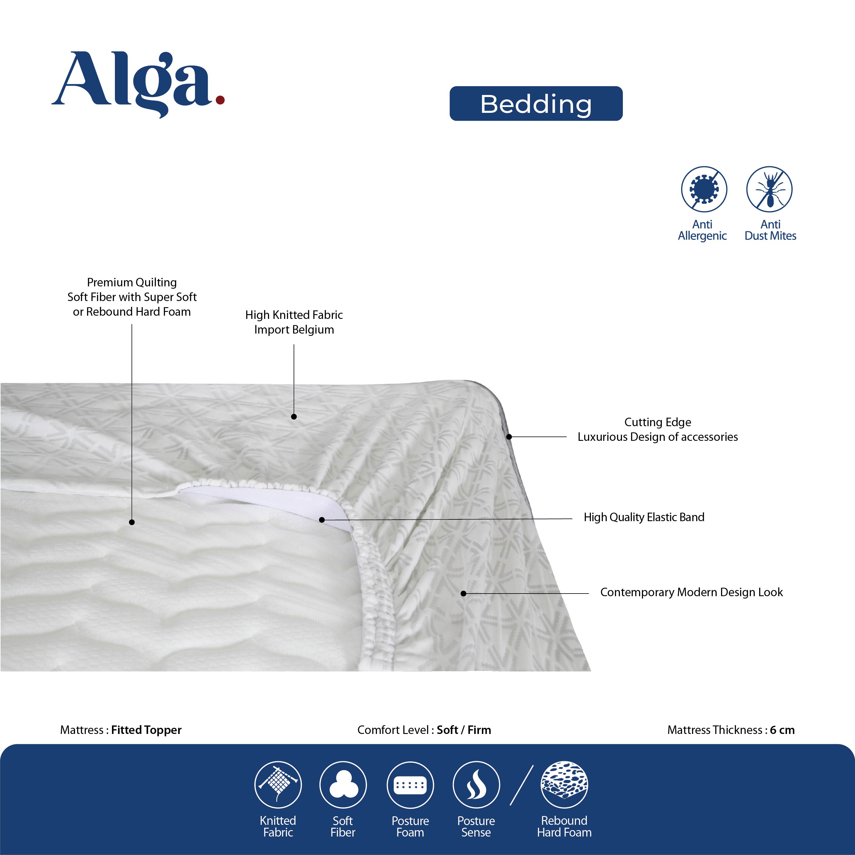 ALGA Fitted Topper Firm