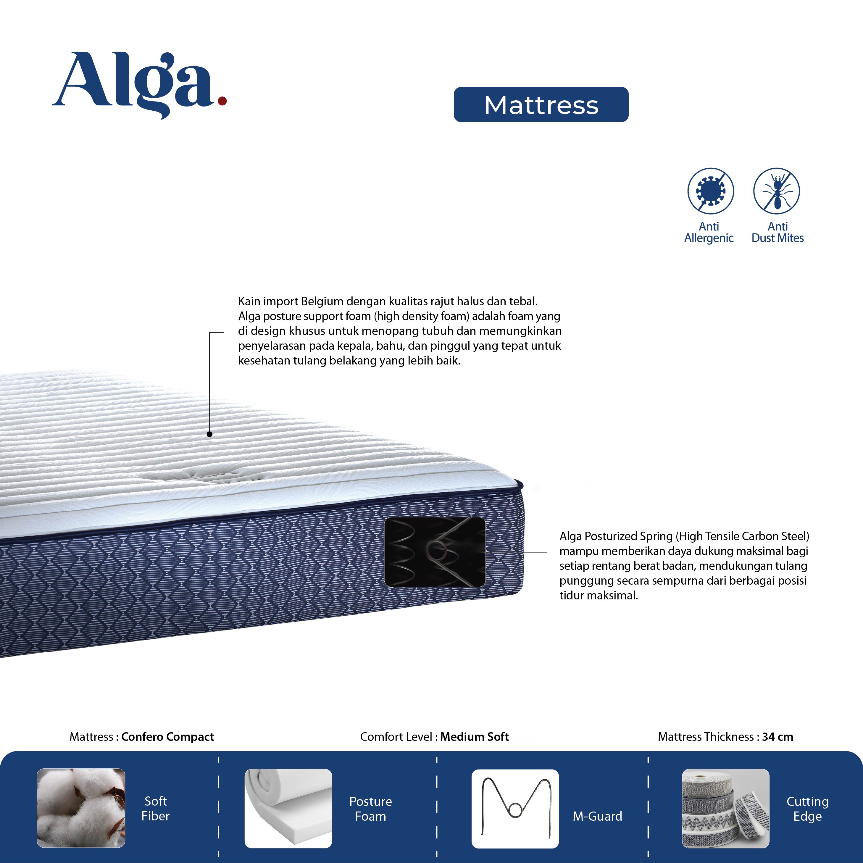 ALGA Confero Compact Bed + Sandaran