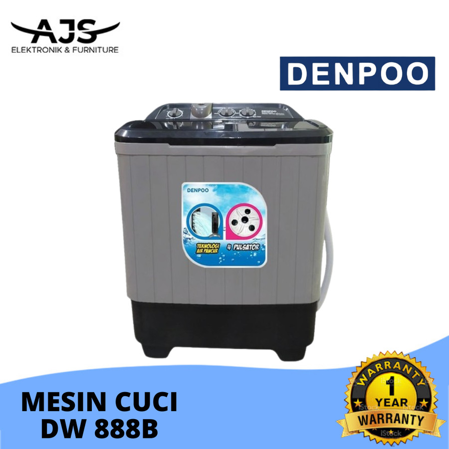 MESIN CUCI DENPO DW-888 SEMI AUTO 4 PULSATOR 2 TABUNG