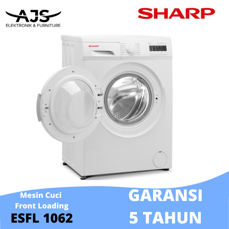 MESIN CUCI FRONT LOADING SHARP ESFL 1062 6 KG GARANSI RESMI