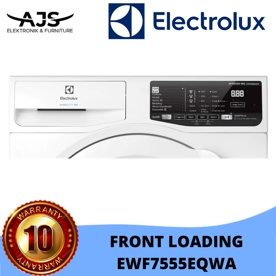ELECTROLUX EWF7555EQWA Mesin Cuci Front Loading 7.5kg EWF 7555 EQWA