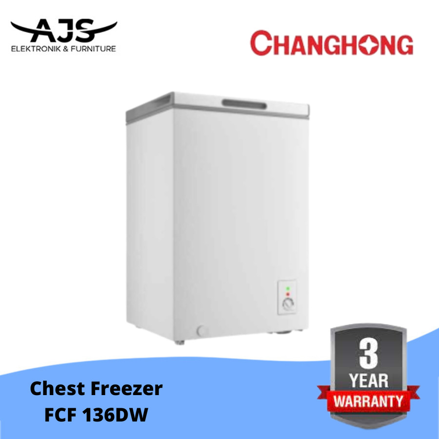 CHEST FREEZER CHANGHONG FCF136DW FCF 136 DW LEMARI PEMBEKU 110 LITER
