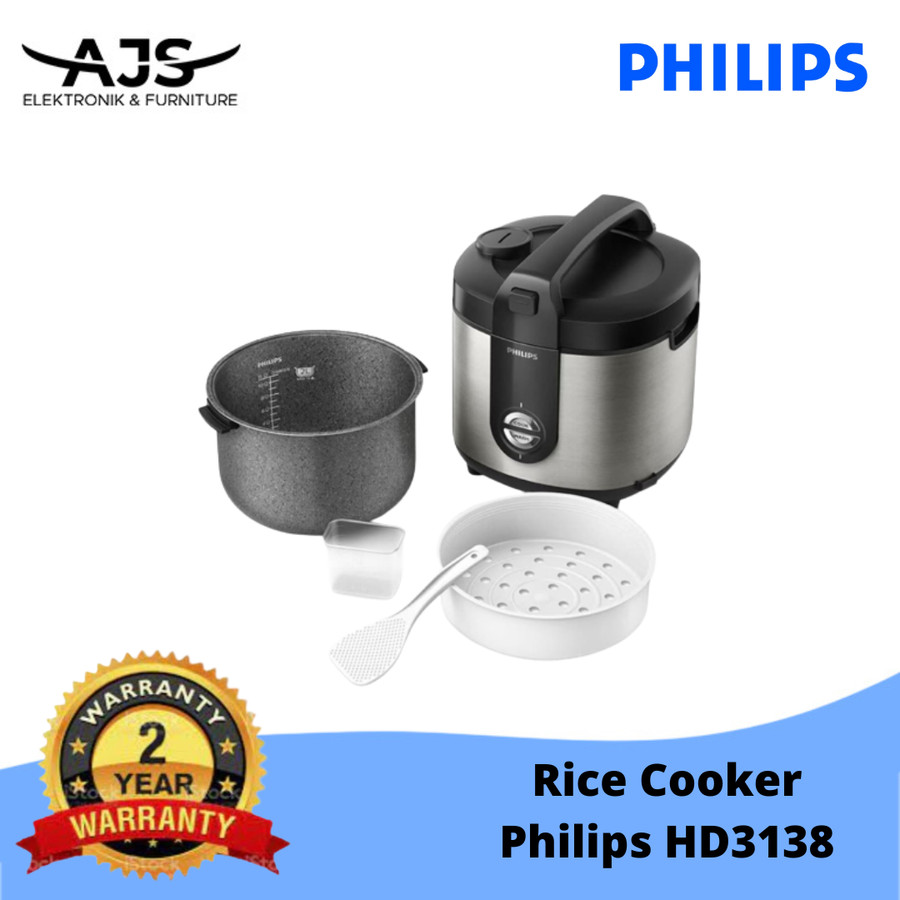 Philips Rice Cooker 2L - Premium Plus Silver HD3138