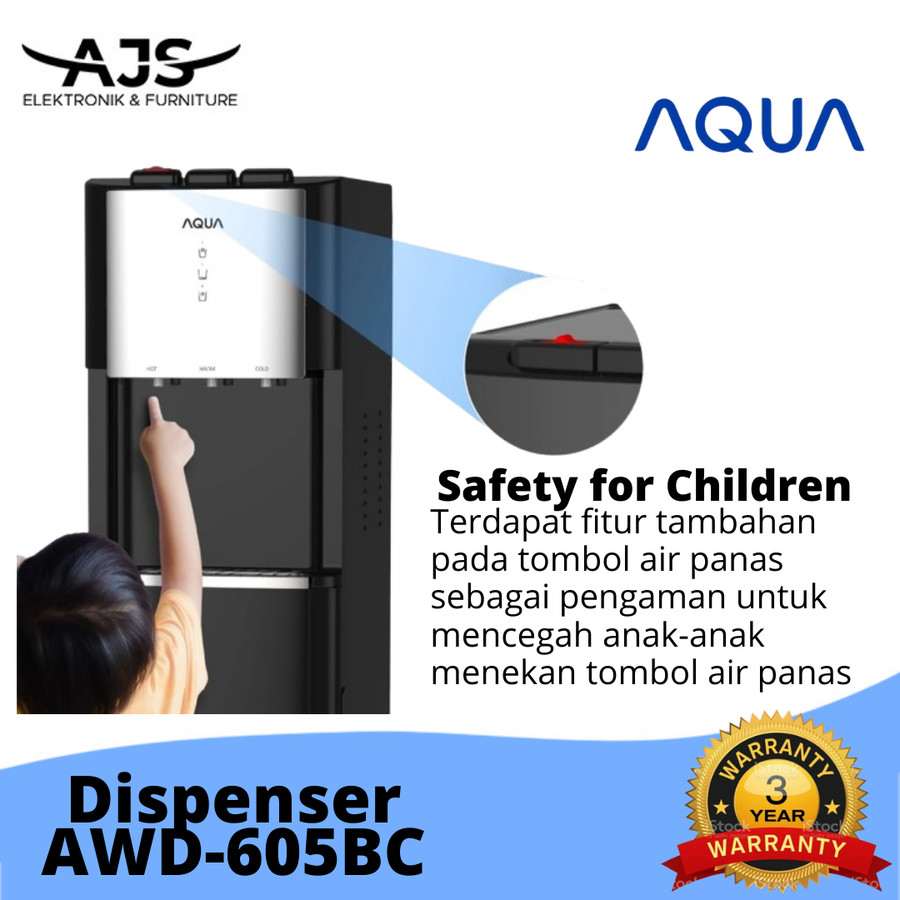 AQUA DISPENSER AWD 605 BC DISPENSER GALON BAWAH KOMPRESOR