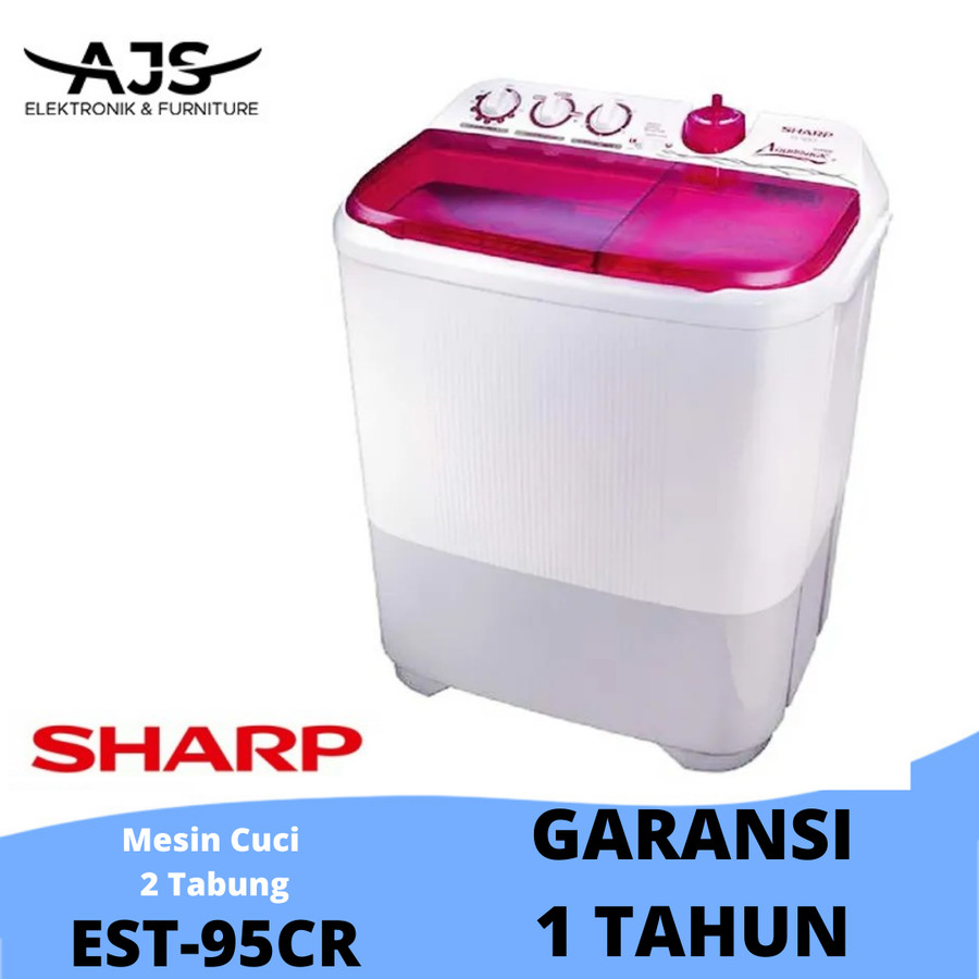 MESIN CUCI 2 TABUNG SHARP EST 95 CR 9,5 KG GARANSI RESMI