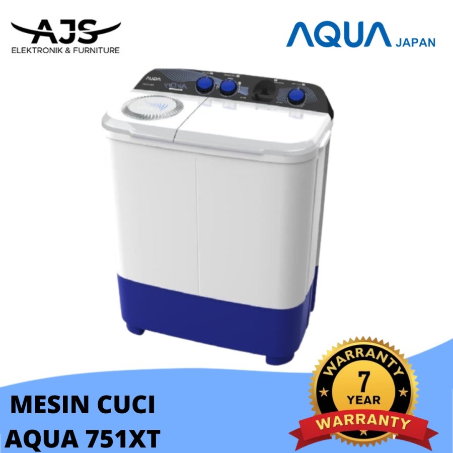 AQUA Mesin Cuci 2 Tabung 7KG QW-751XT / QW 751 XT / QW751XT
