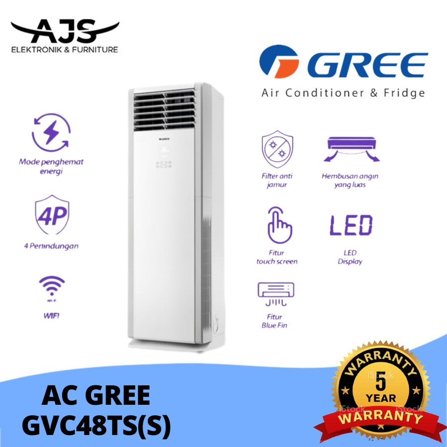 AC GREE Floor Standing 5 PK GVC-48STS (S) ECO / 3 Phase New Model