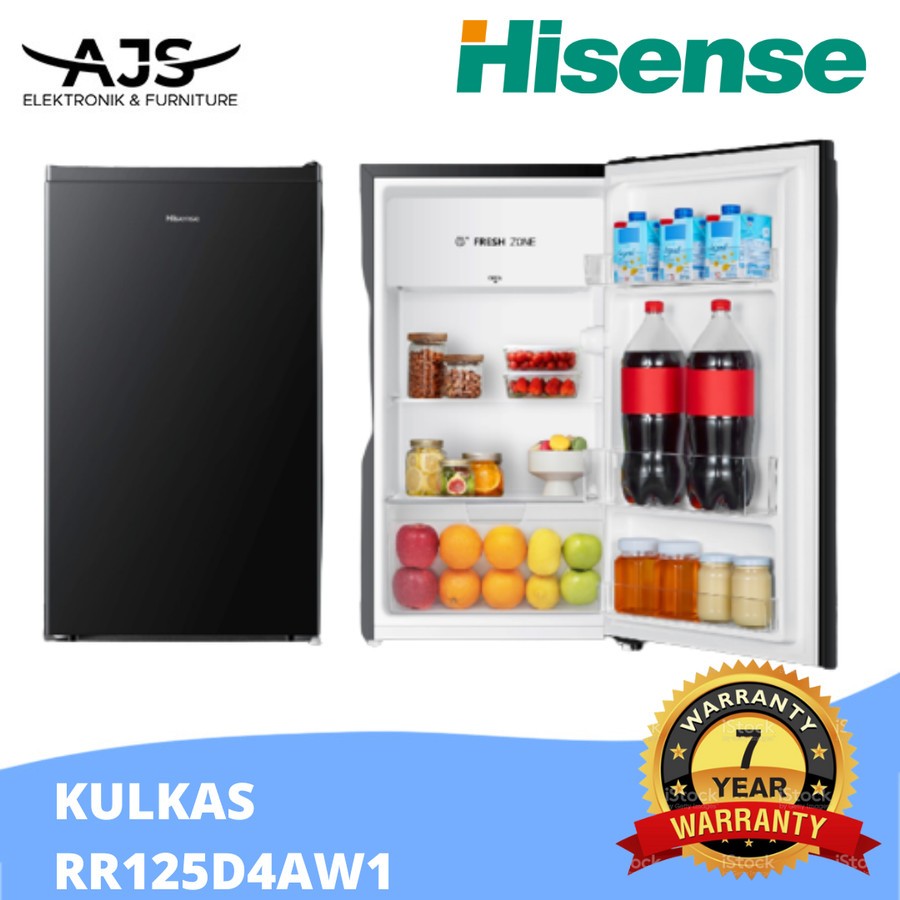 (LUAR KOTA) Hisense Kulkas 1 Pintu 91L lemari es RR125D4AW1