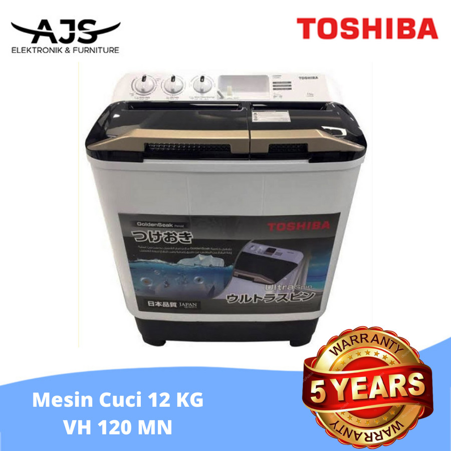 MESIN CUCI TOSHIBA VH 120 WN 12KG 2 TABUNG 120WN 12 KG