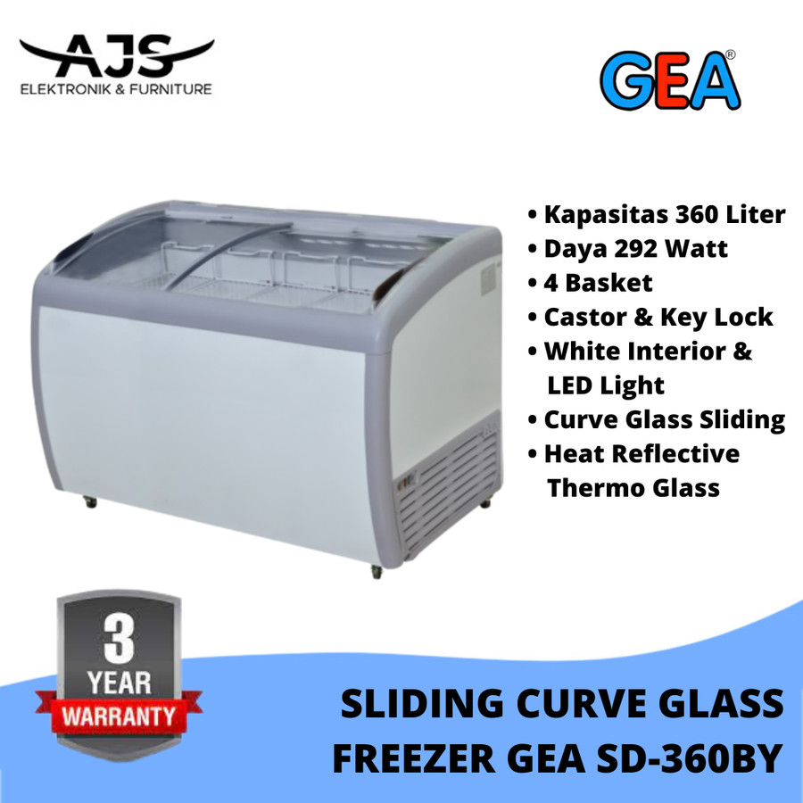 GEA SD 360 BY CHEST FREEZER BOX SD360BY 360 L LEMARI PEMBEKU SLIDING