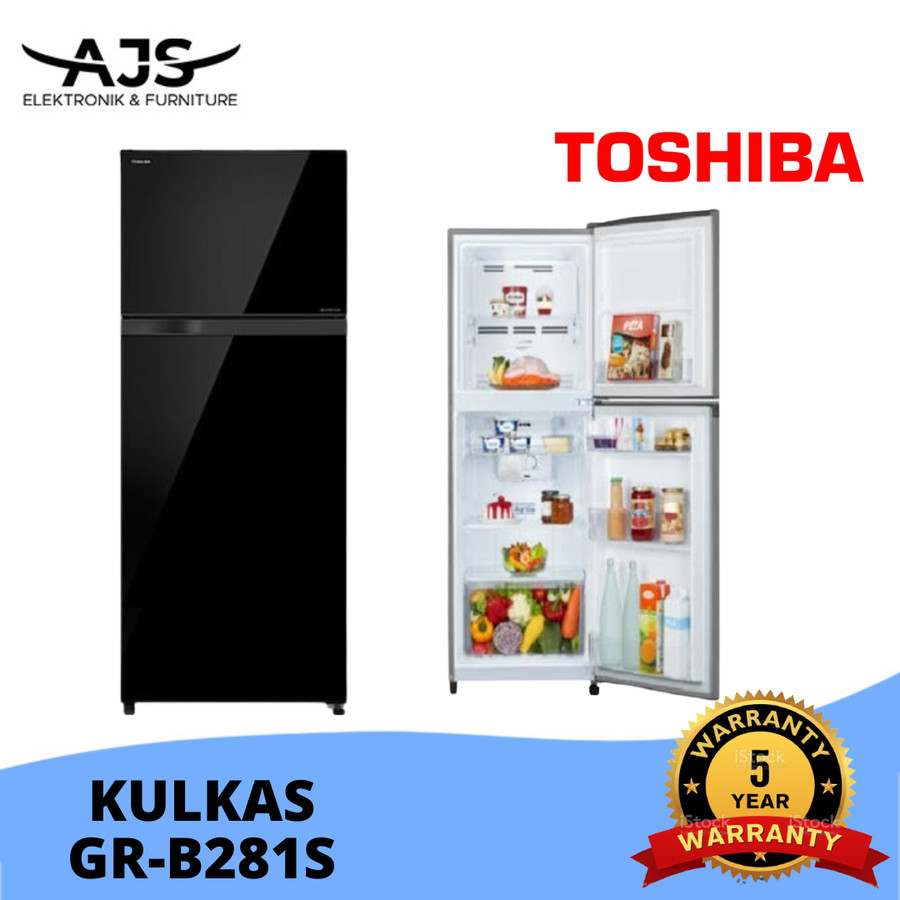 KULKAS TOSHIBA 2 PINTU GR-B 281 S 226 L INVERTER