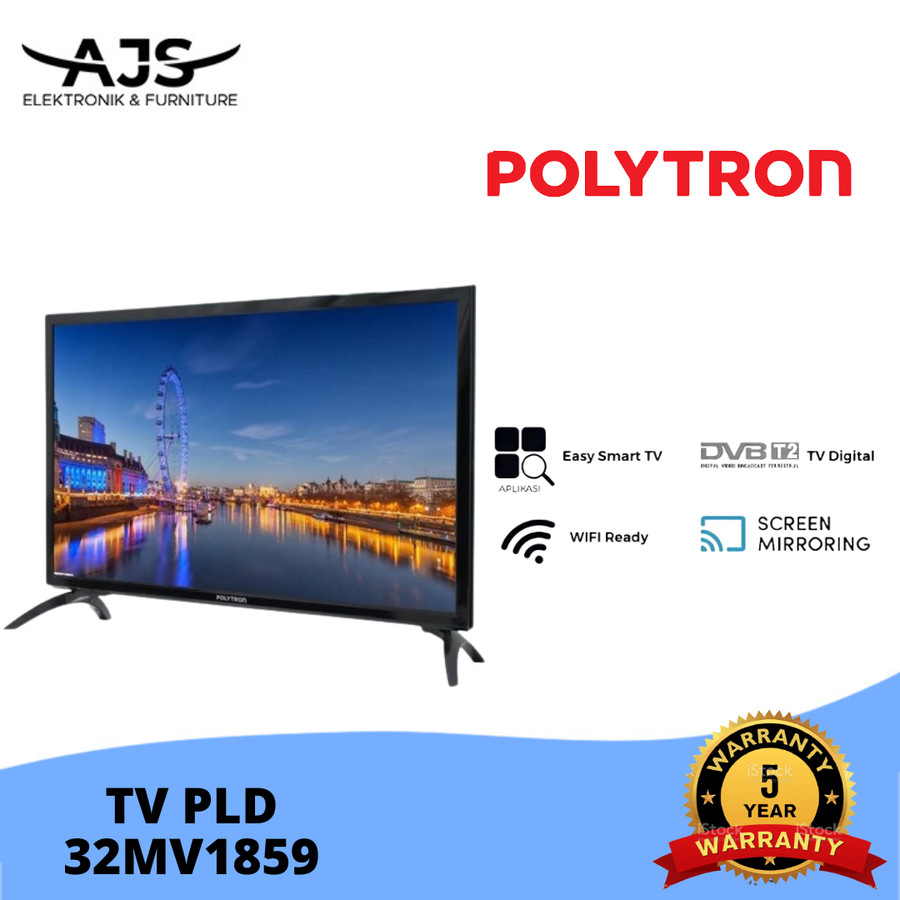POLYTRON LED Smart TV PLD 32MV1859 32 Inch Easy Smart Digital GARANSI