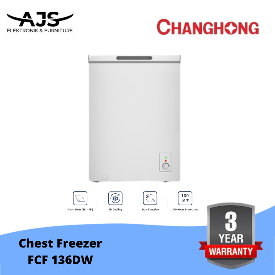CHEST FREEZER CHANGHONG FCF136DW FCF 136 DW LEMARI PEMBEKU 110 LITER