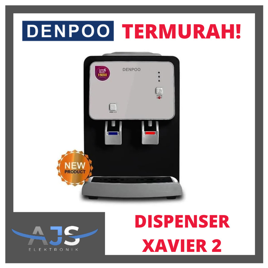 DISPENSER DENPOO XAVIER 2 LOW WATT 190 HOT COLD GARANSI RESMI TERMURAH
