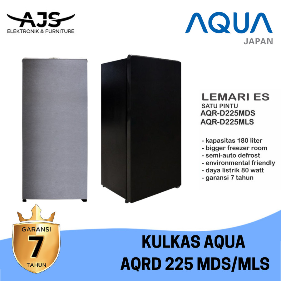 AQUA Kulkas 1 pintu AQR-D225 MDS / AQR-D225MDS 180L