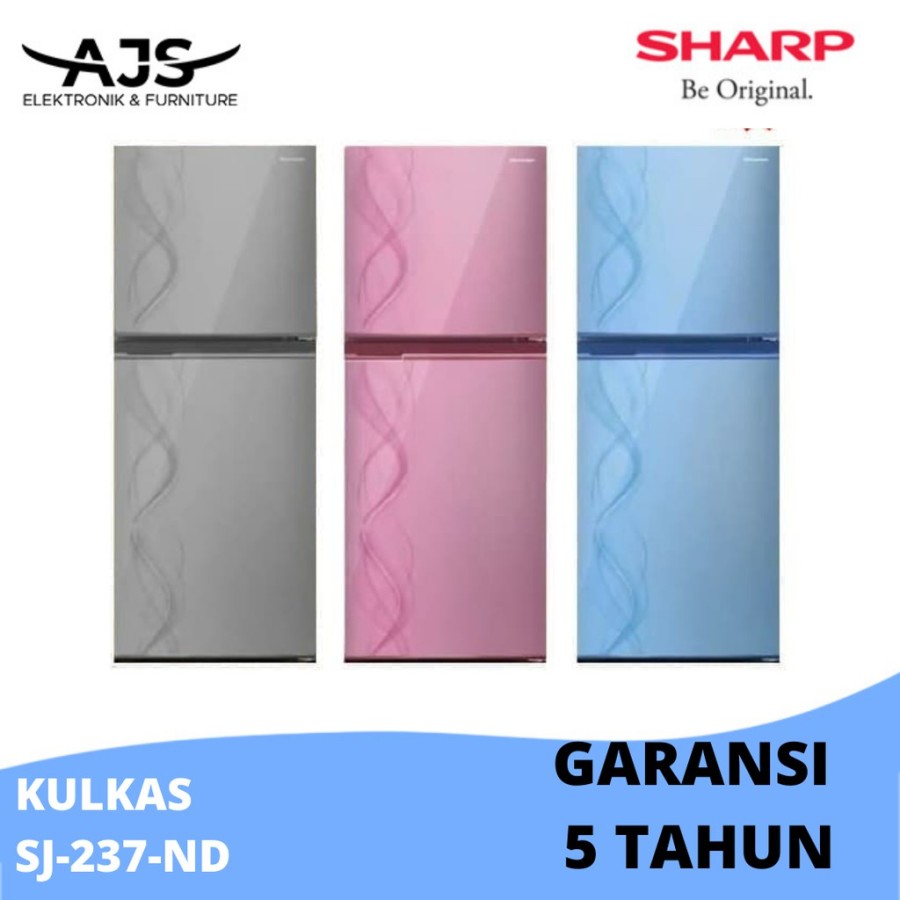 KULKAS 2 PINTU SHARP SJ-237ND GARANSI RESMI TERMURAH KAPASITAS 187 L