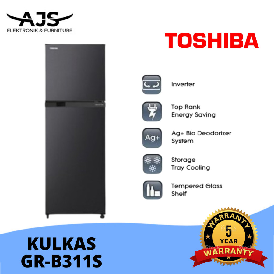kulkas TOSHIBA 2 Pintu Gr-B311S Inverter