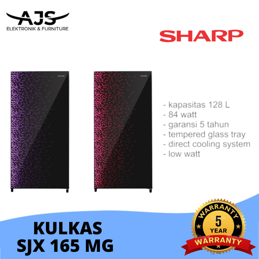 Kulkas 1 Pintu Sharp SJ 165 MG Glass Door