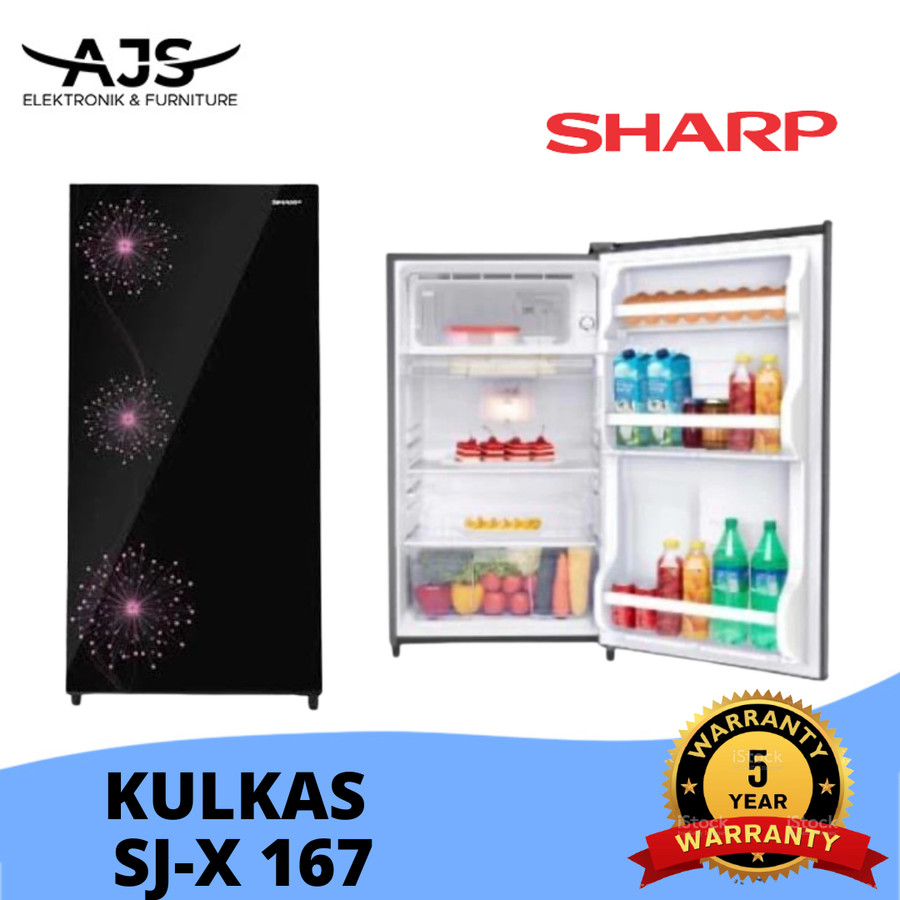 Kulkas 1 Pintu Sharp Sjx 167 Glossy Door Low Watt Defrost