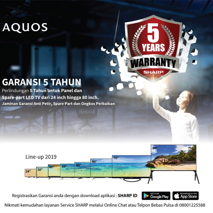TV SHARP LED 42'' 42BG1 ANDROID TV GARANSI RESMI & TERMURAH