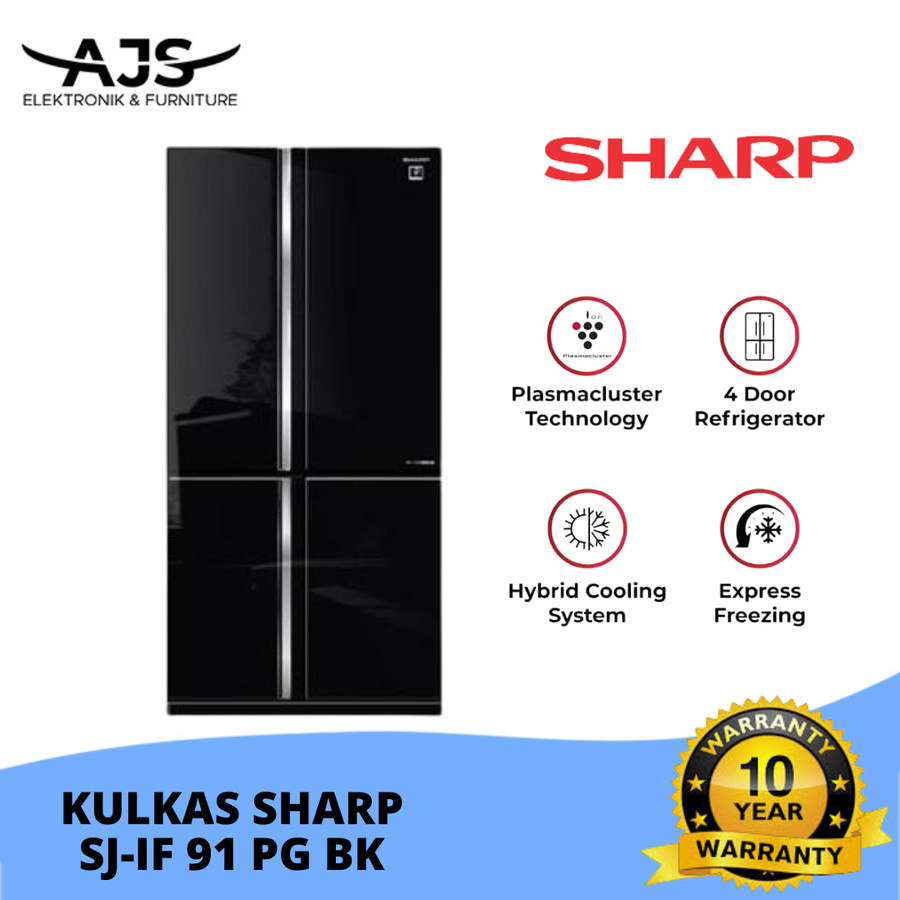 Sharp Kulkas Side By Side 4 Pintu SJ-IF91PG-BK / SJIF 91 PGBK