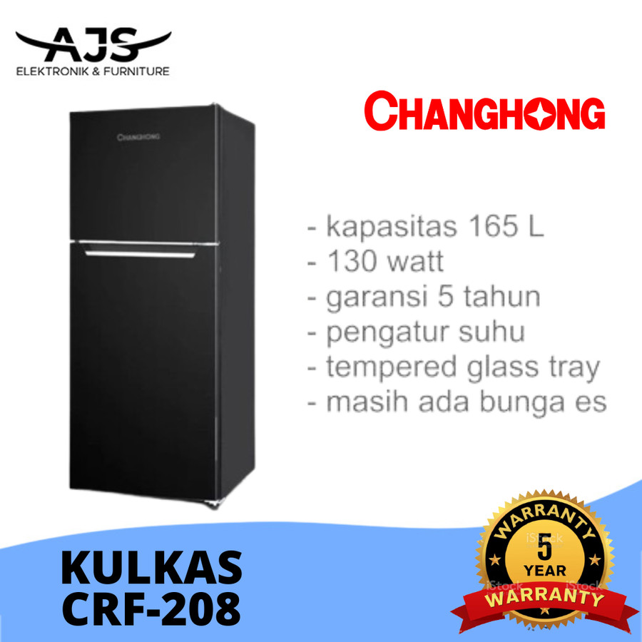 Kulkas 2 Pintu Changhong CRF-208 2 Pintu 160L
