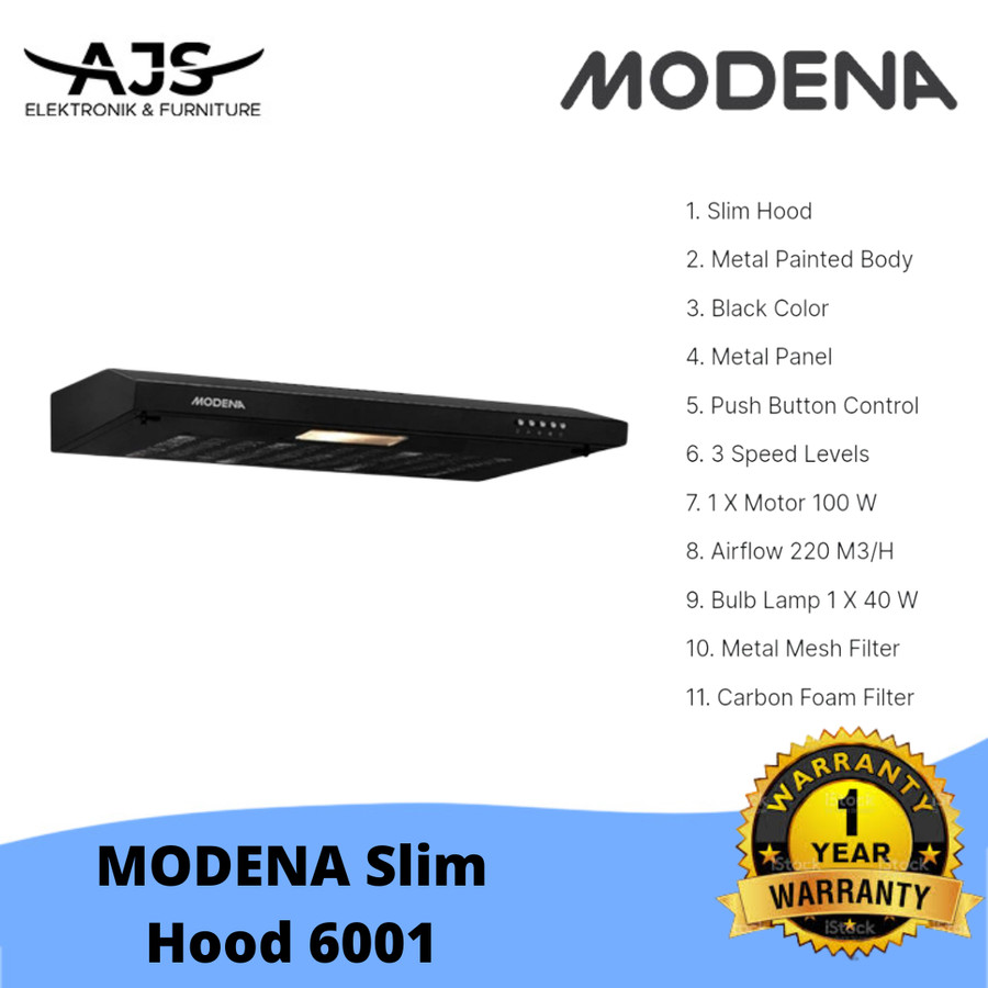Slim Hood Modena PX 6001 / Cooker Hood Modena PX 6001 Esile (60 cm)