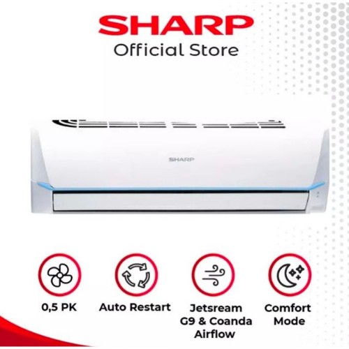 AC SHARP 05UCY 1/2 PK FREE ONGKIR GARANSI RESMI TERMURAH
