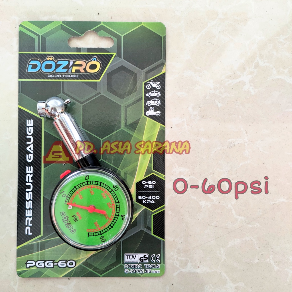 Alat Pengukur Tekanan Angin Ban 60 Psi Doziro / Tire Pressure Gauge