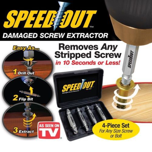 Mata Bor Perbaiki Baut Skrup Rusak 4pcs Set Screw Extractor Broken S2