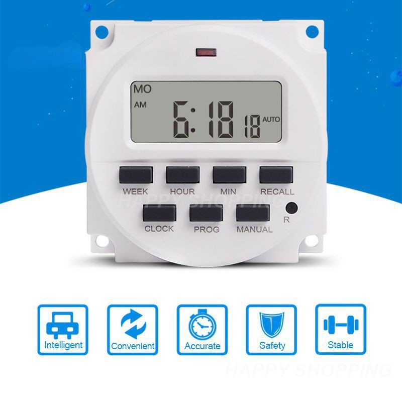 MCB Digital Timer 16A 220V Microcomputer 16 Program Switch Relay TM618N-2