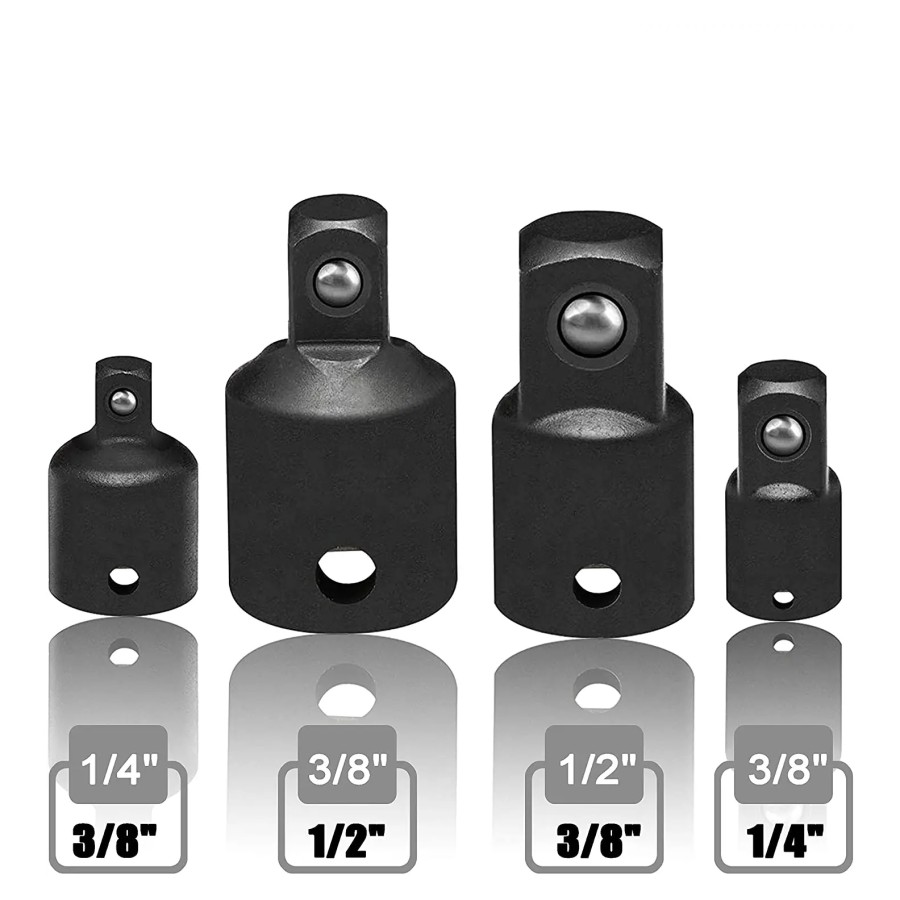 Impact Socket Adaptor Konverter 1/4 3/8 1/2" Inch 4pcs Set Kunci SO001