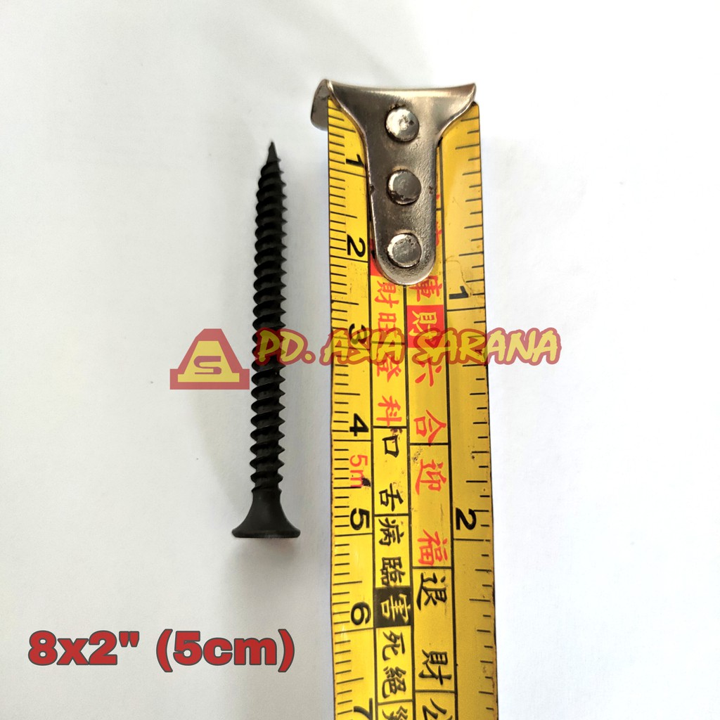 Skrup Hitam Gypsum 8x2" (50 Pcs) / Drywall Sekrup Gibsun 5 Cm Screw