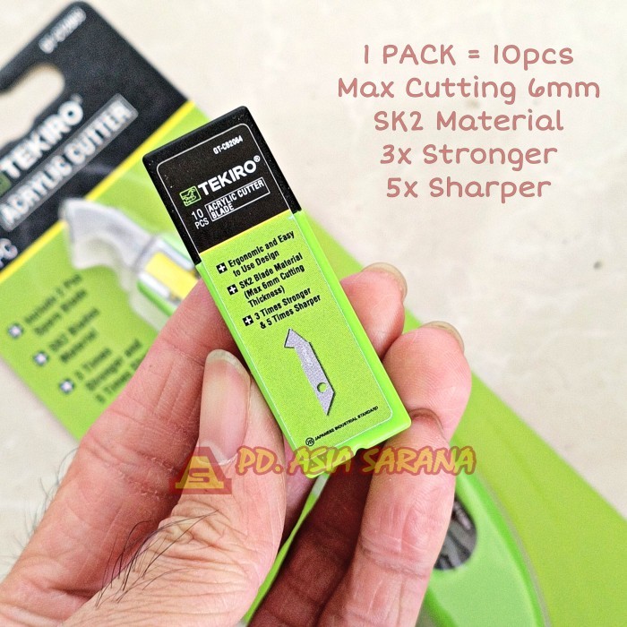 [PACK] Refill Pisau Cutter Acrylic 10mm TEKIRO GT-CB2064 Isi Pisau Akrilik Mika